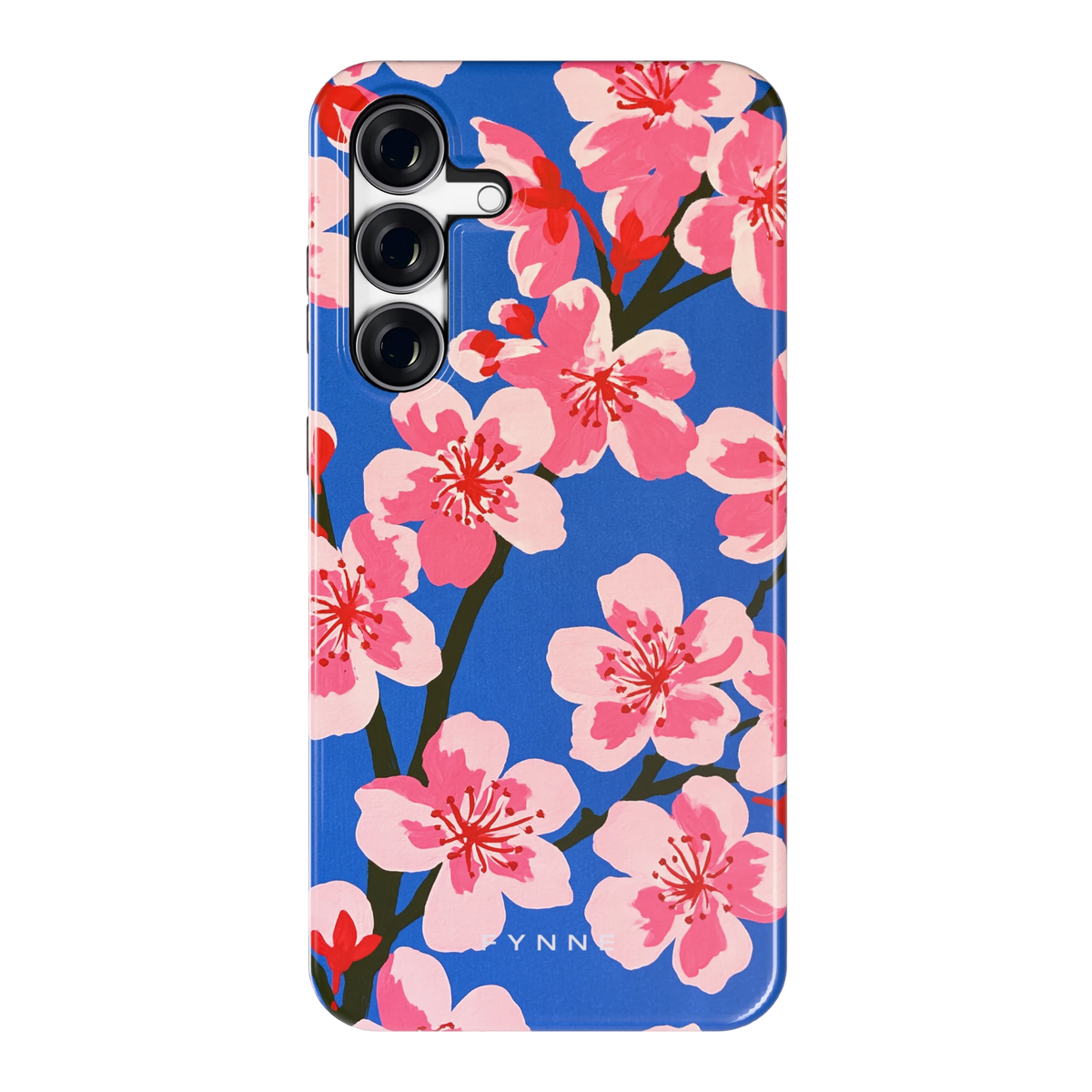 Blauwe Bloesem hoesje voor Galaxy S25 FE, achterkant