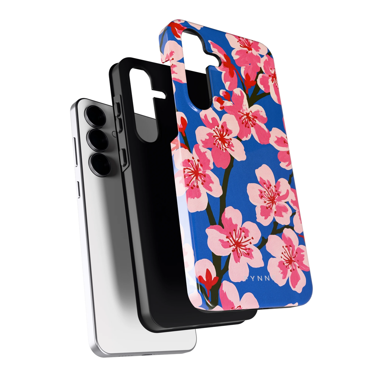 Blauwe Bloesem hoesje voor Galaxy S25 FE, los van de telefoon