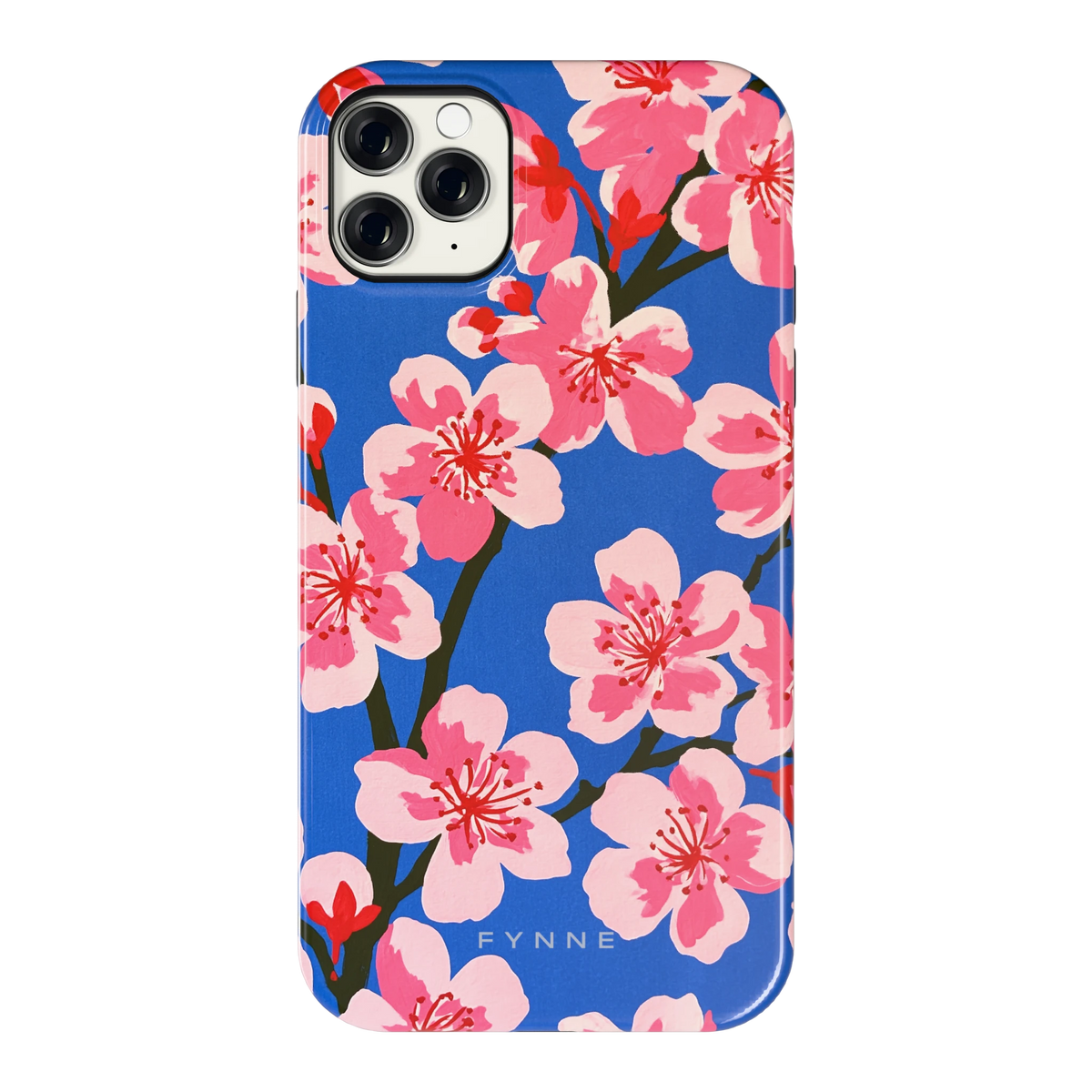 Blauwe Bloesem hoesje voor iPhone 11 Pro Max, achterkant