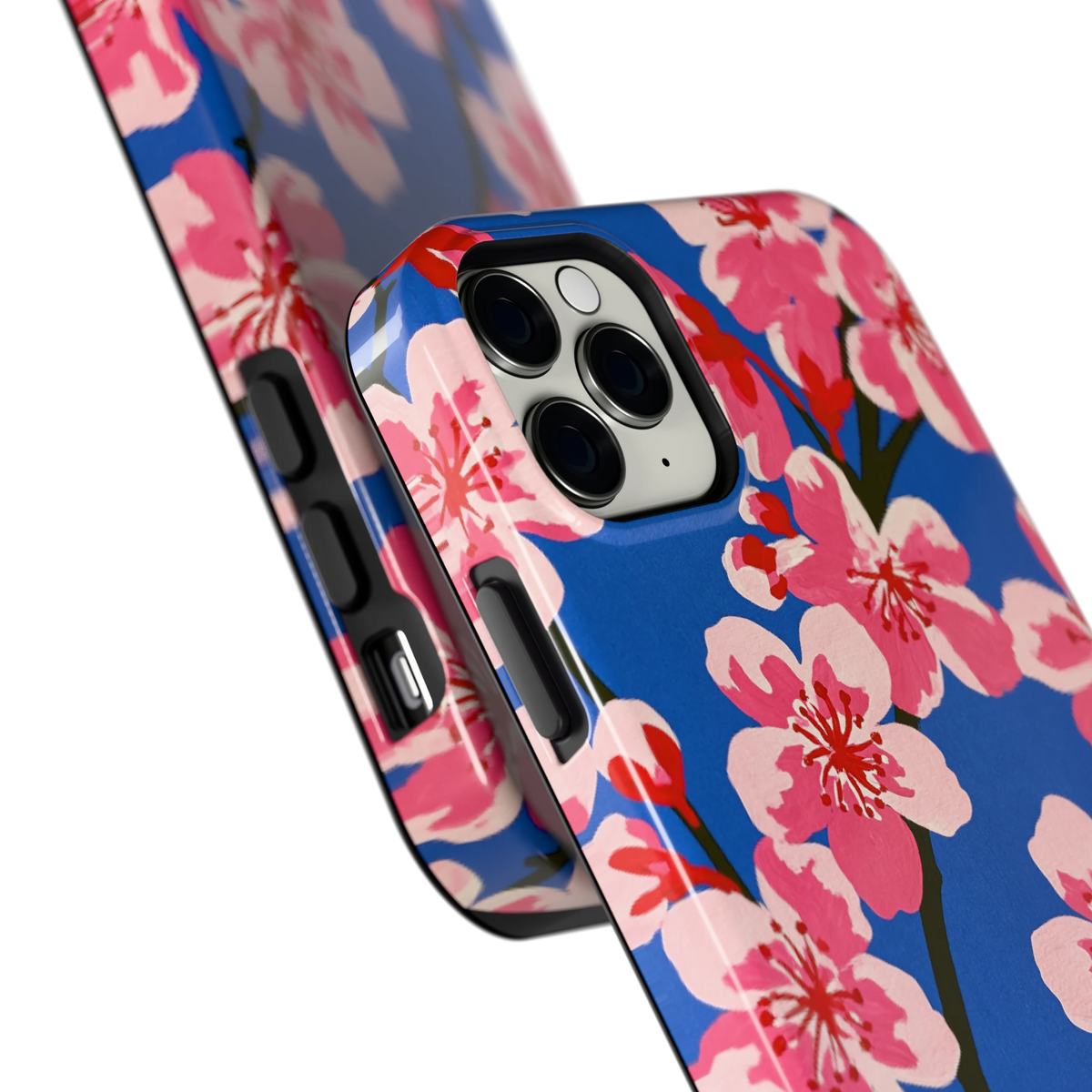 Blauwe Bloesem hoesje voor iPhone 11 Pro Max, close-up