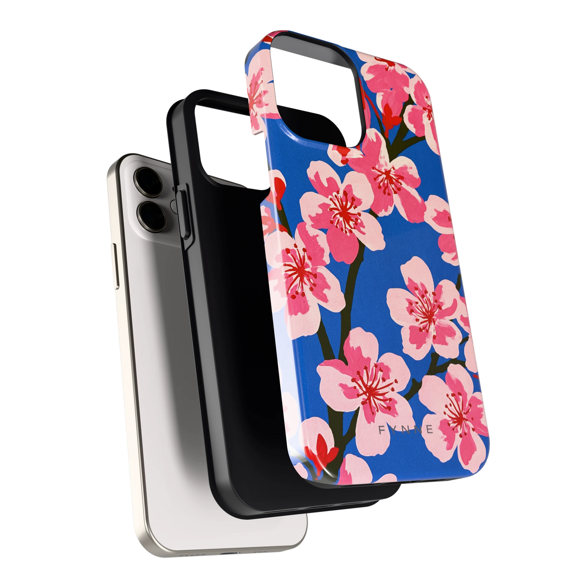 Blauwe Bloesem hoesje voor iPhone 12, los van de telefoon