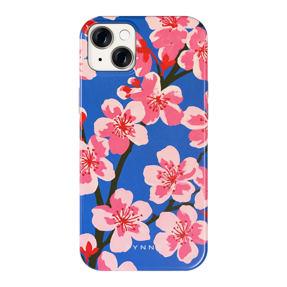 Blauwe Bloesem hoesje voor iPhone 14 Plus, achterkant
