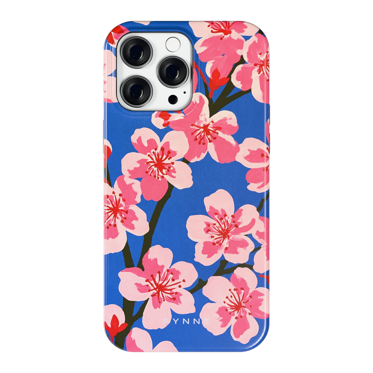 Blauwe Bloesem hoesje voor iPhone 14 Pro Max, achterkant