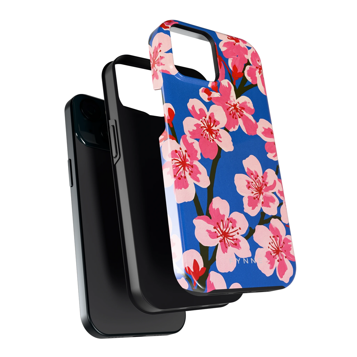 Blauwe Bloesem hoesje voor iPhone 15, los van de telefoon