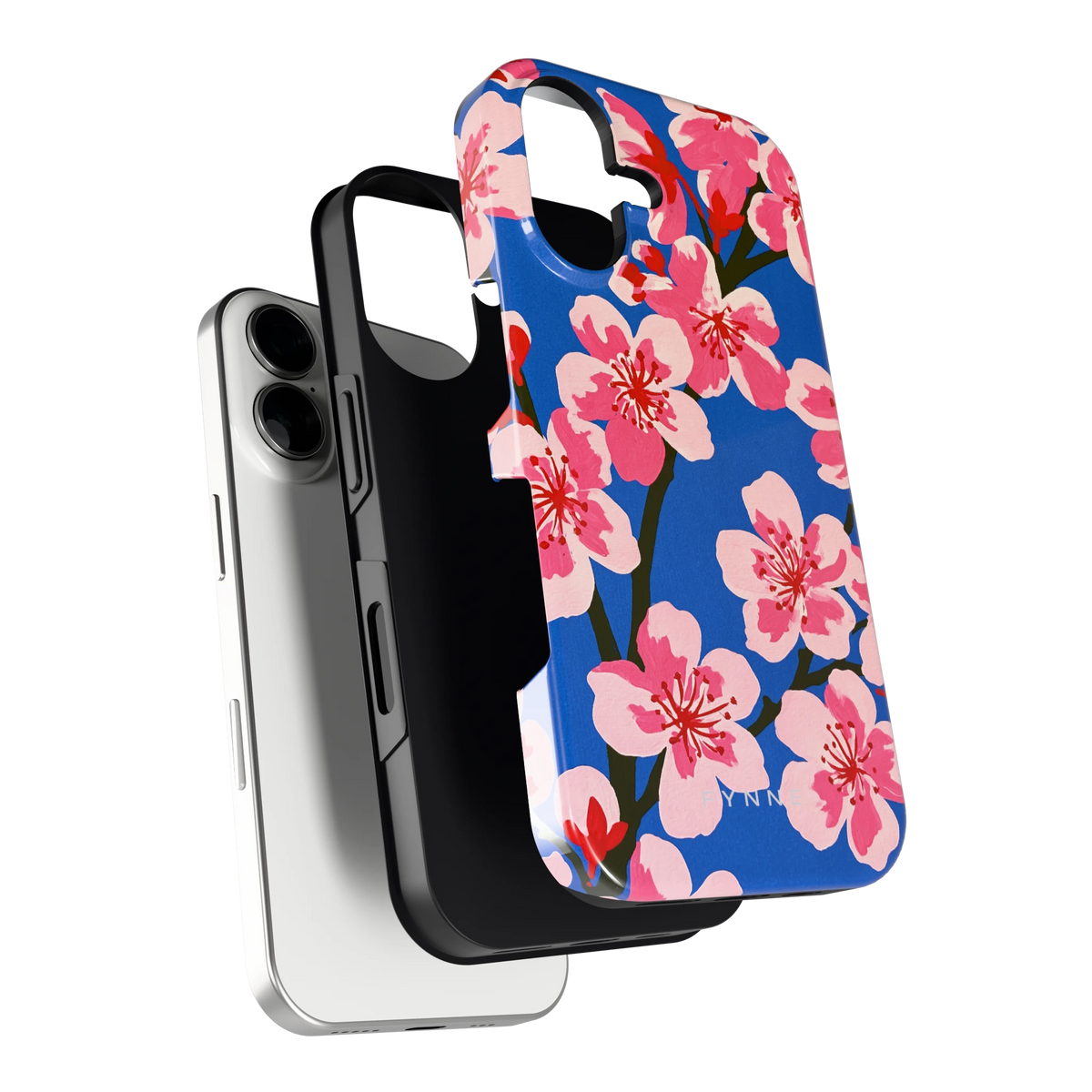 Blauwe Bloesem hoesje voor iPhone 16, los van de telefoon