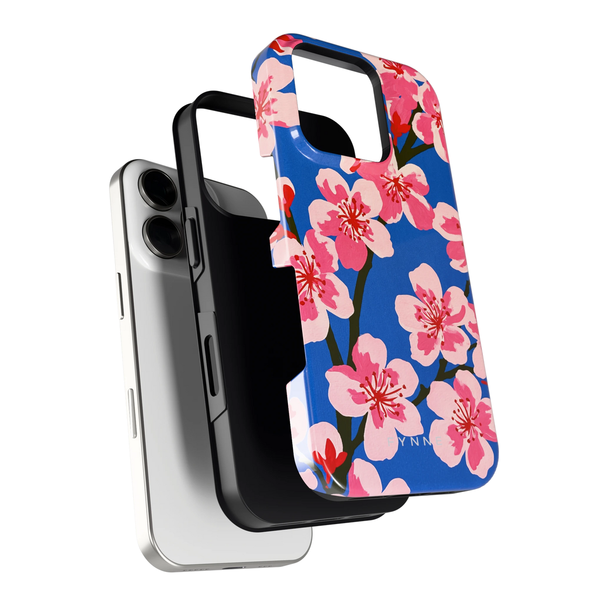 Blauwe Bloesem hoesje voor iPhone 16 Pro, los van de telefoon