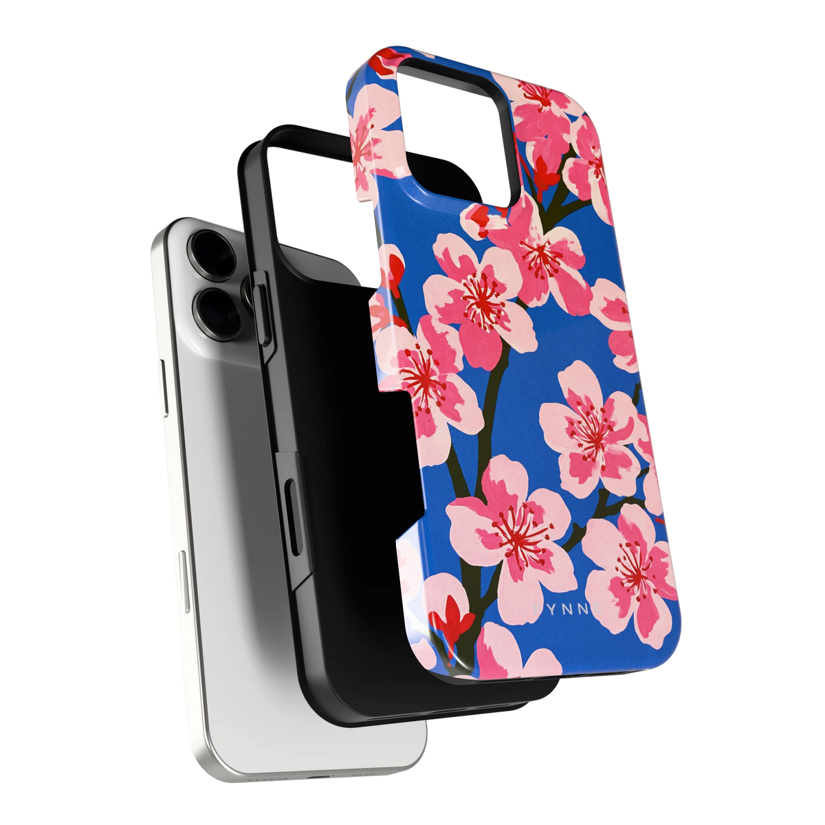 Blauwe Bloesem hoesje voor iPhone 16 Pro Max, los van de telefoon