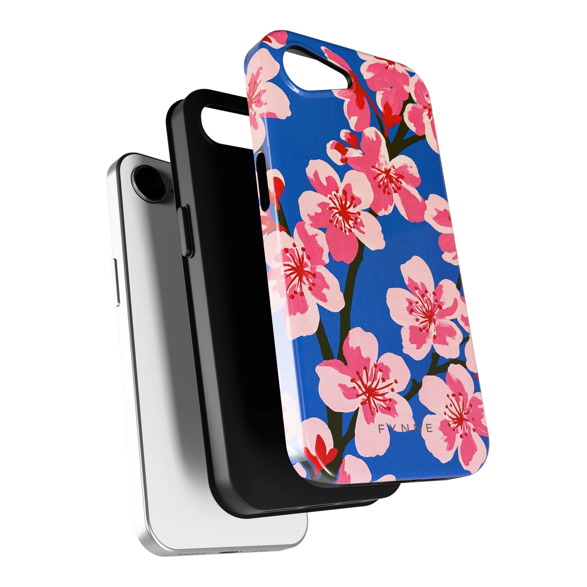 Blauwe Bloesem hoesje voor iPhone 16e, los van de telefoon