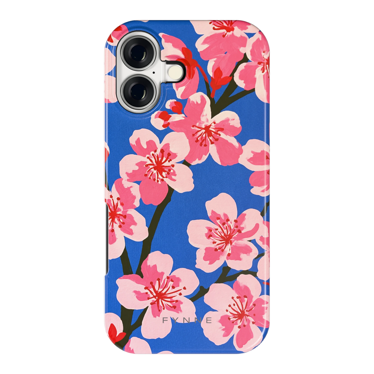 Blauwe Bloesem hoesje voor iPhone 17, achterkant