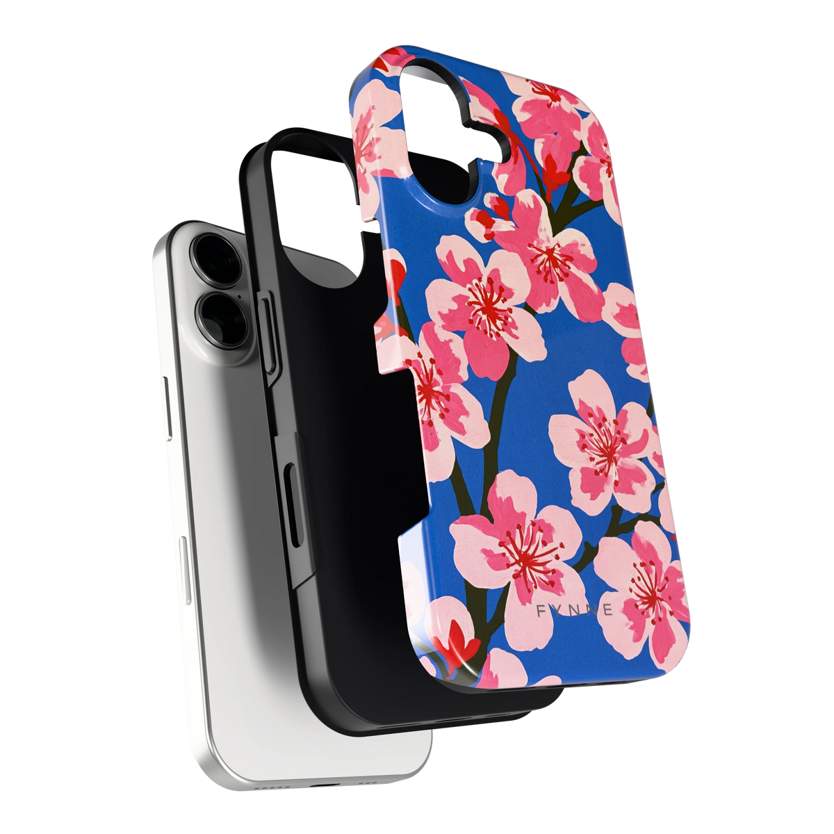 Blauwe Bloesem hoesje voor iPhone 17, los van de telefoon