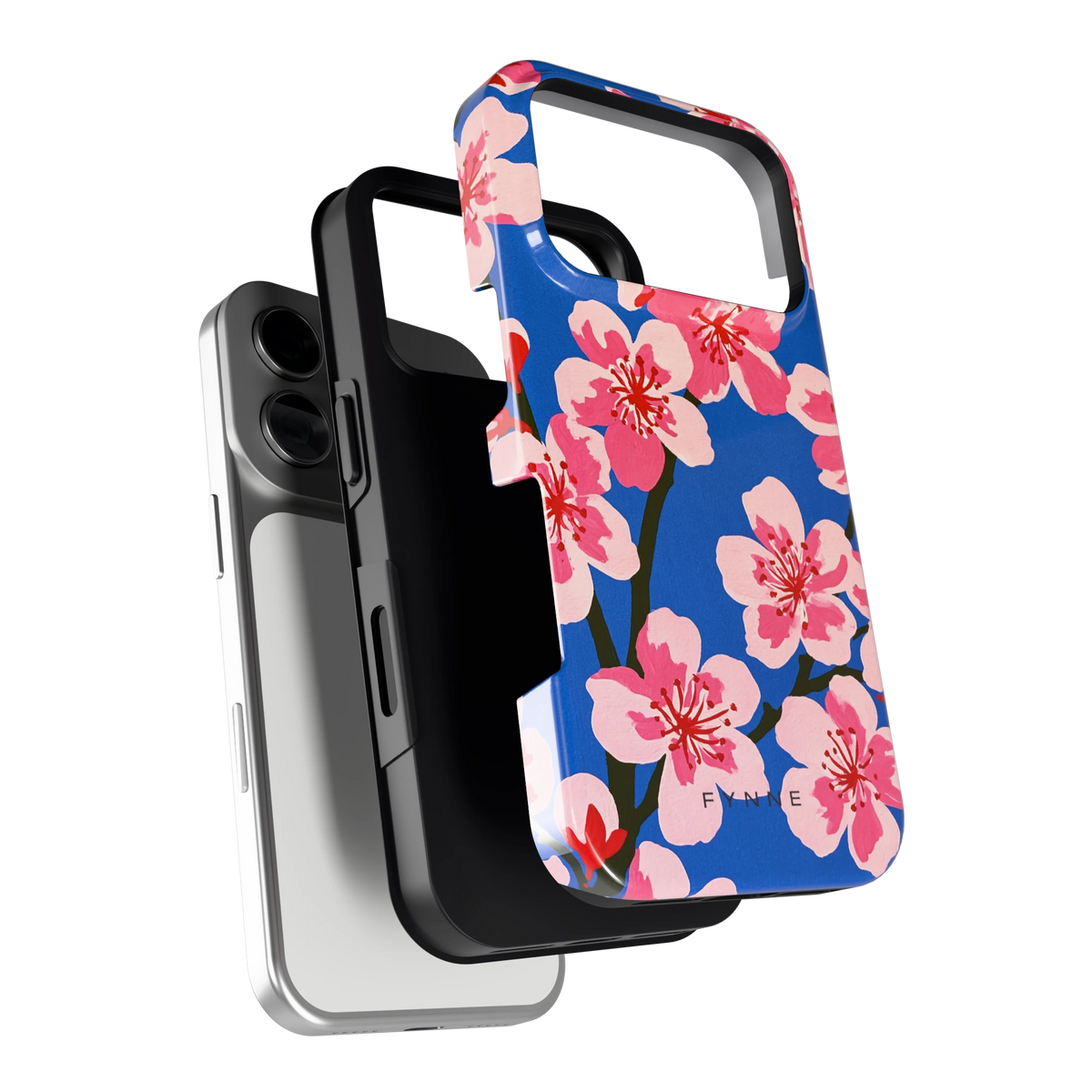 Blauwe Bloesem hoesje voor iPhone 17 Pro, los van de telefoon