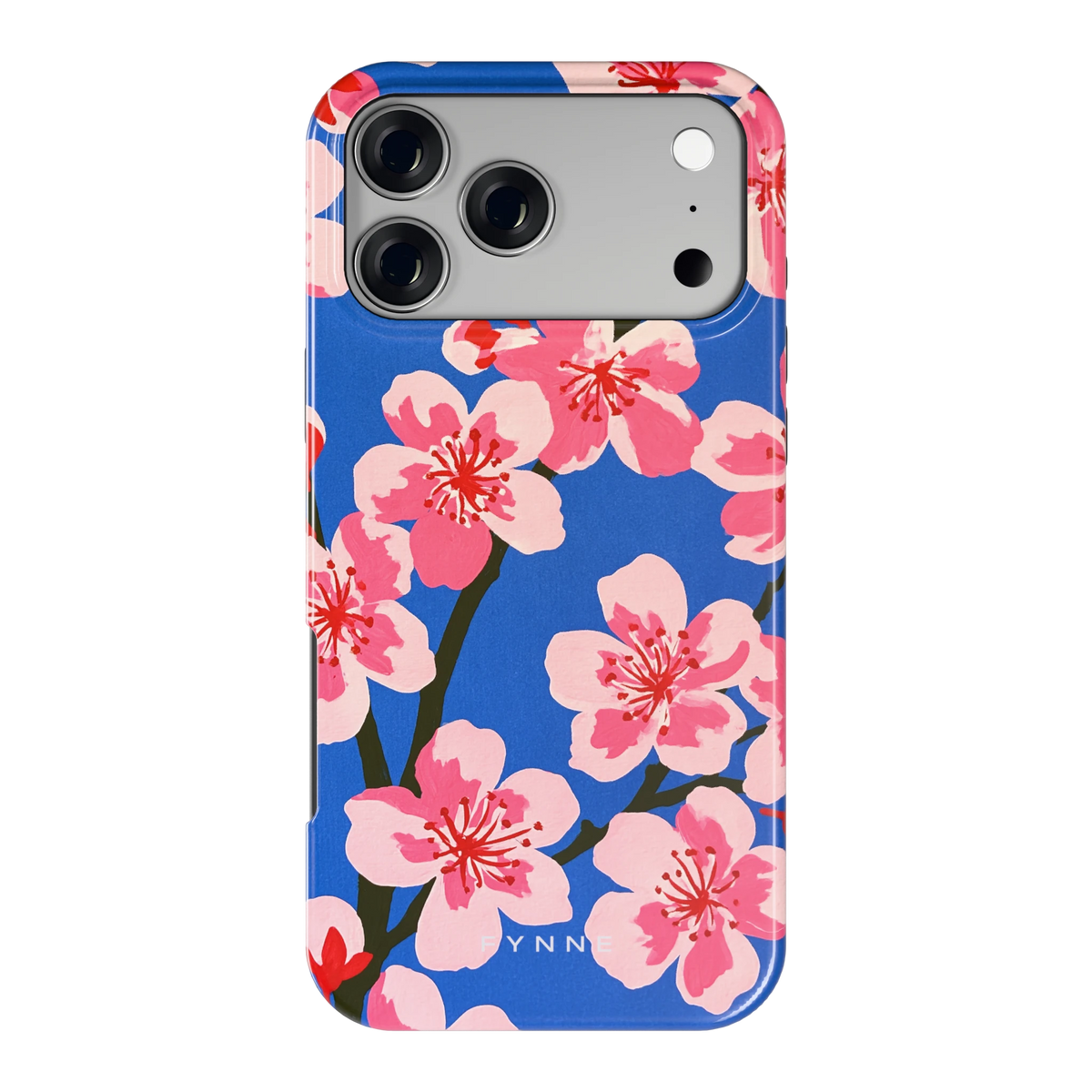 Blauwe Bloesem hoesje voor iPhone 17 Pro Max, achterkant
