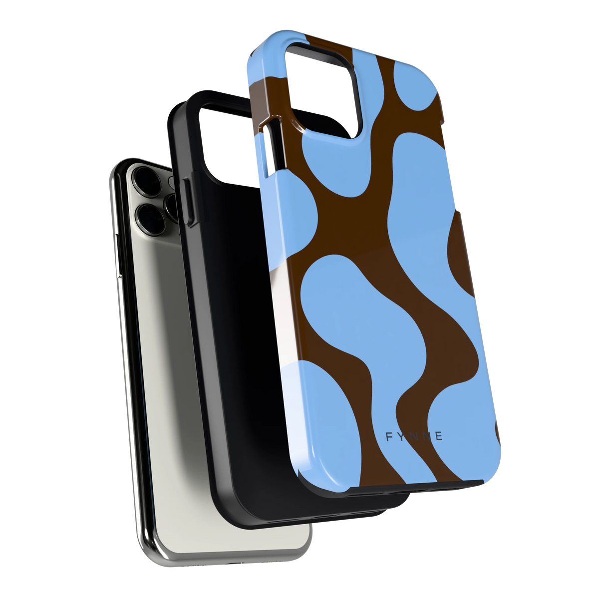 Blauwe Bruine Vlekken hoesje voor iPhone 11 Pro, los van de telefoon