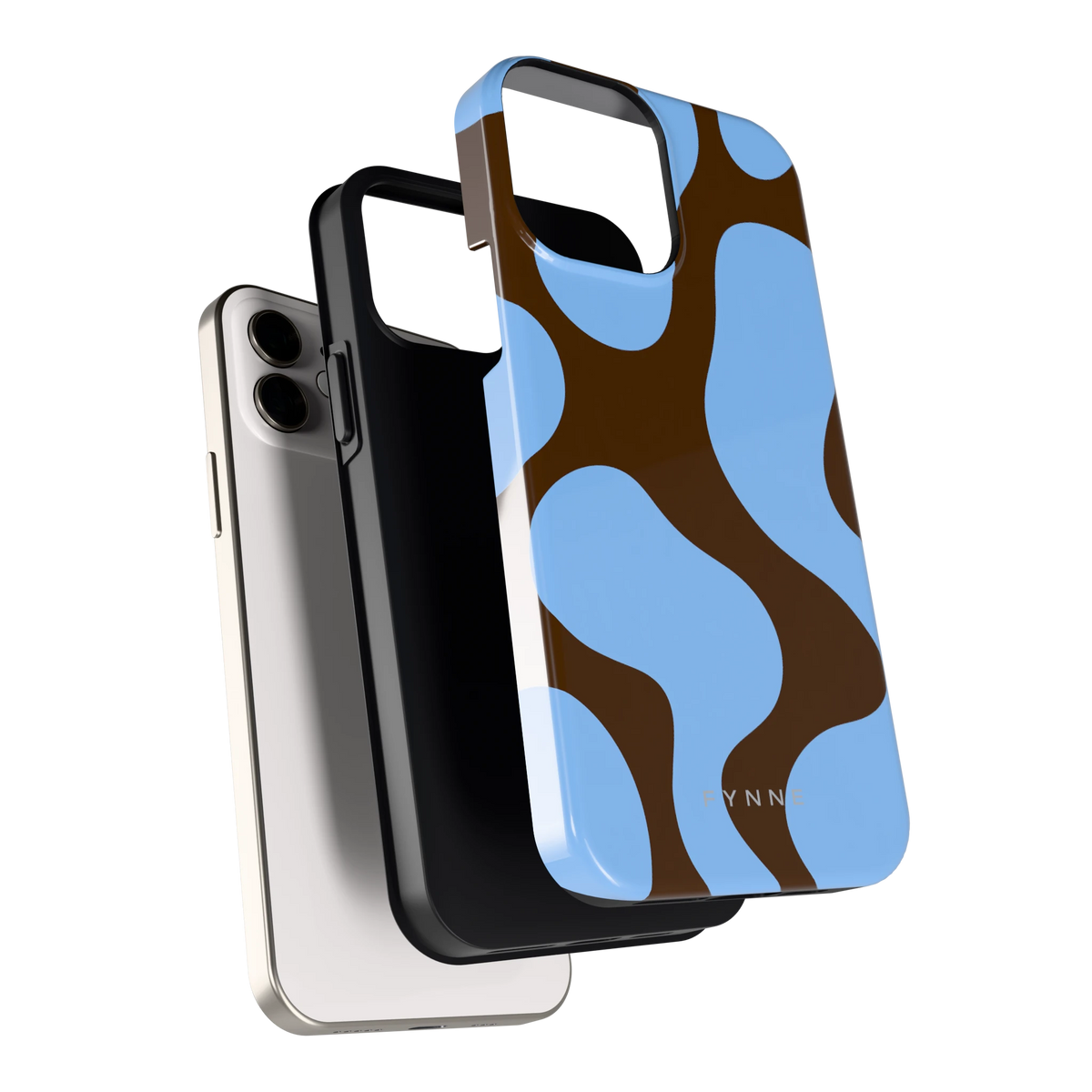 Blauwe Bruine Vlekken hoesje voor iPhone 12, los van de telefoon