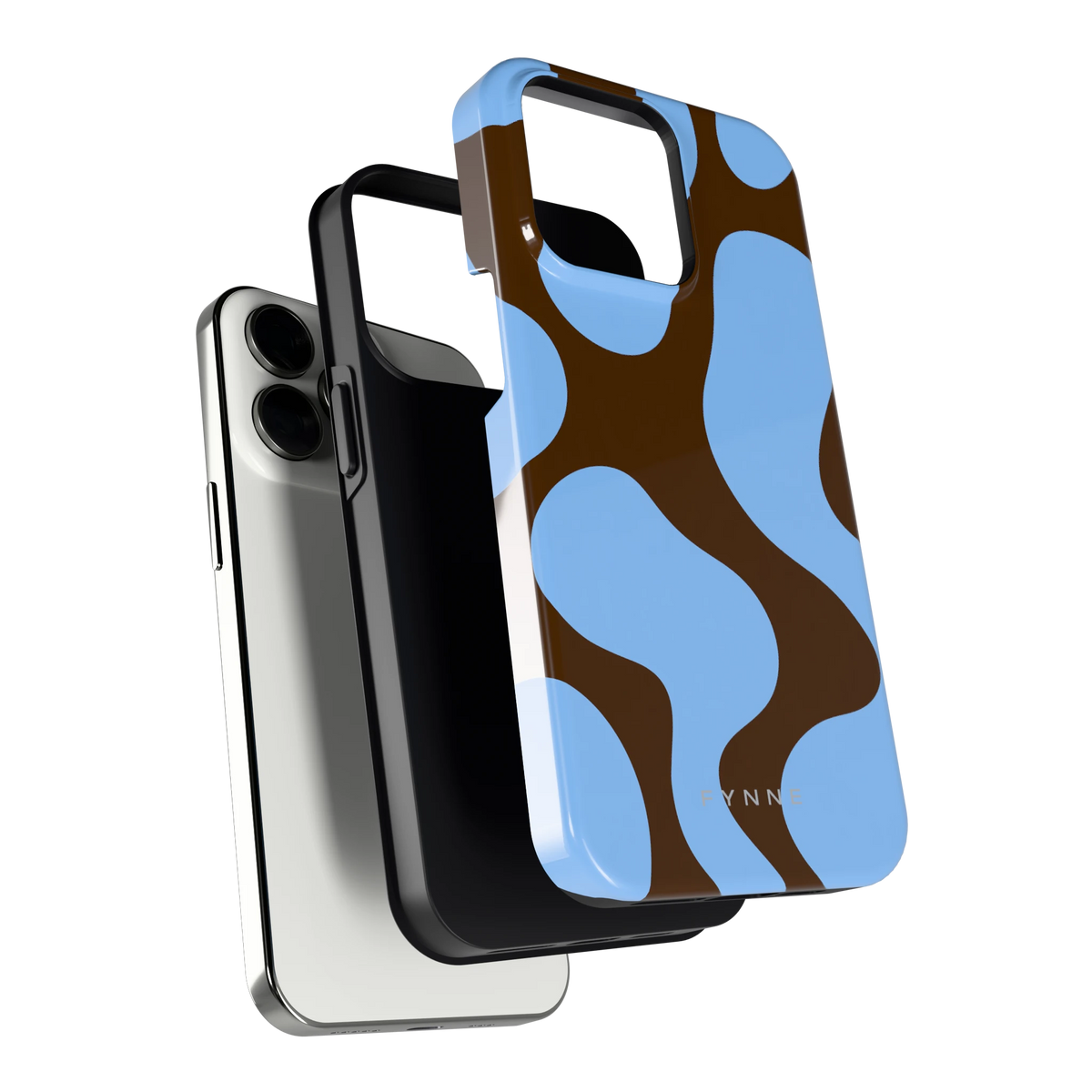 Blauwe Bruine Vlekken hoesje voor iPhone 13 Pro, los van de telefoon