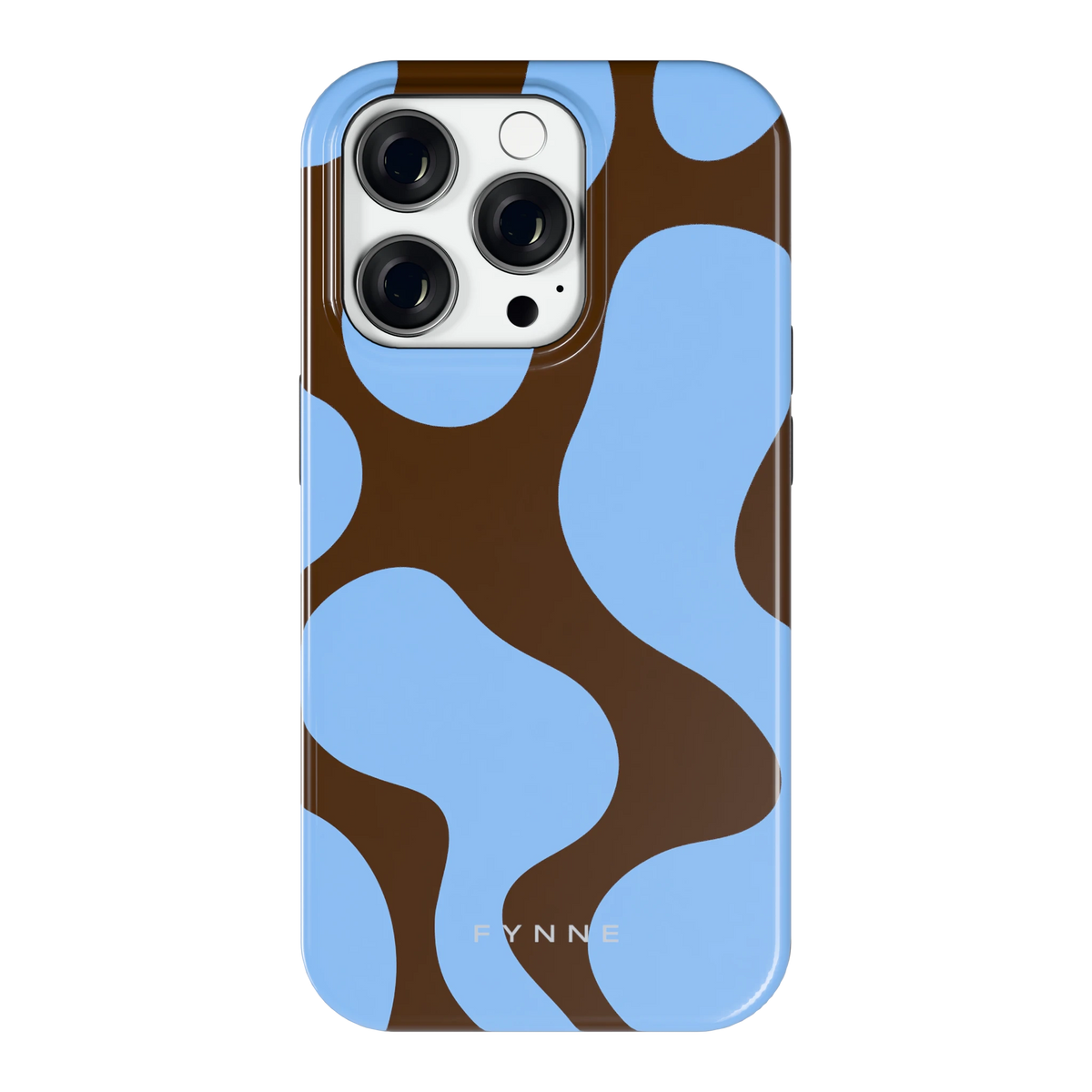 Blauwe Bruine Vlekken hoesje voor iPhone 14 Pro, achterkant