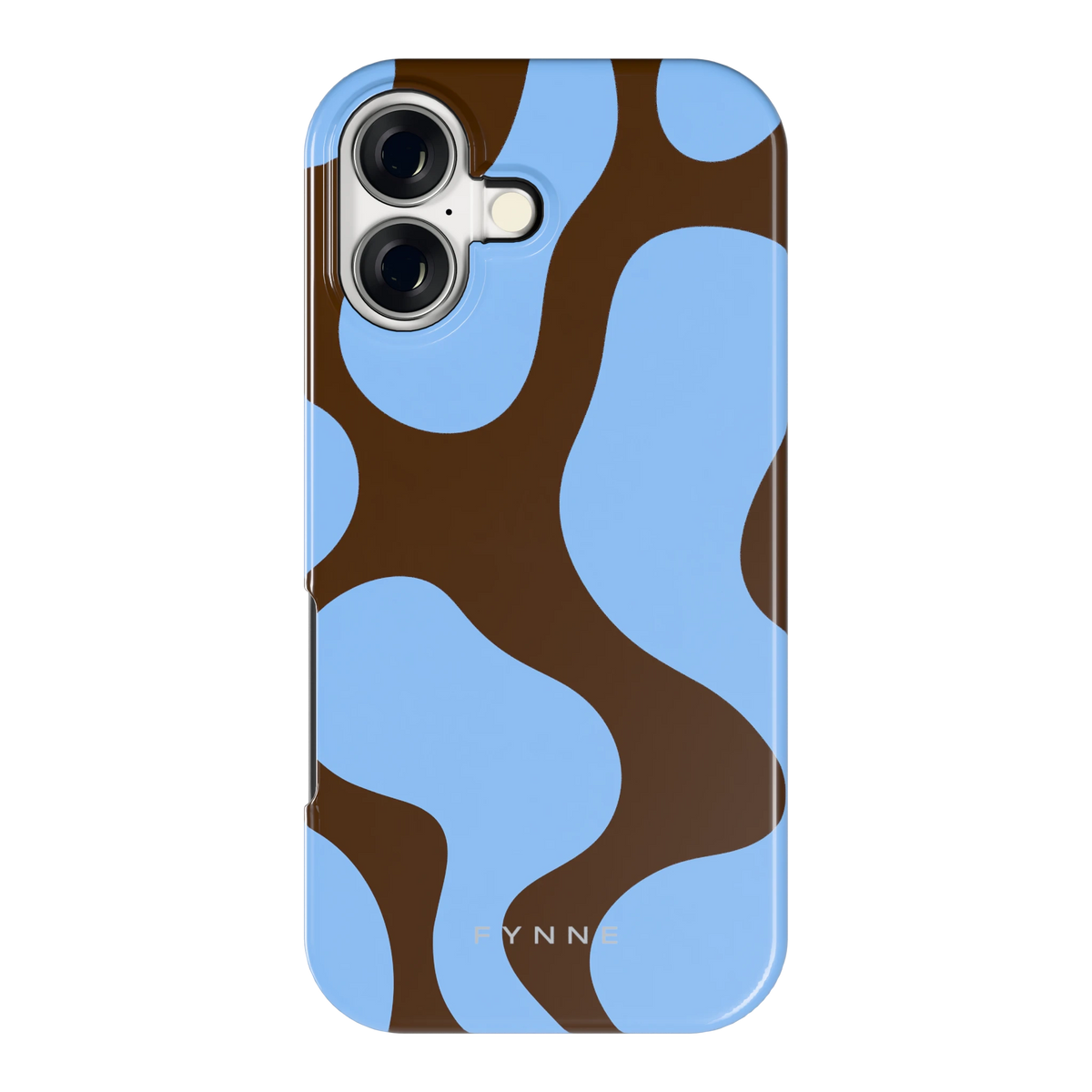 Blauwe Bruine Vlekken hoesje voor iPhone 17, achterkant