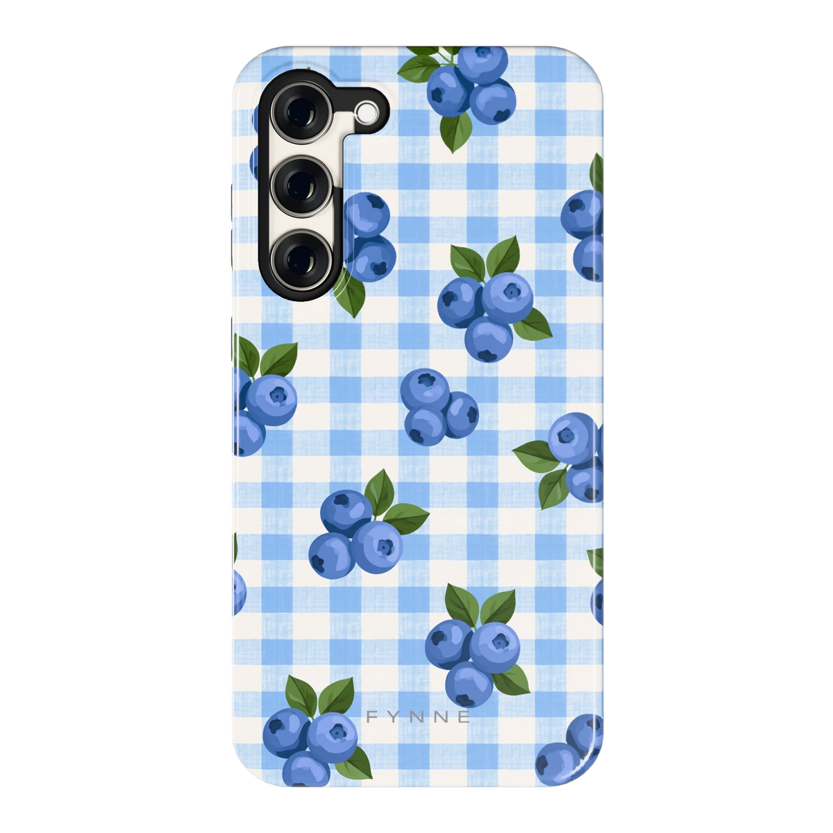 Blauwe Bessen Ruit hoesje voor Galaxy S23+, achterkant