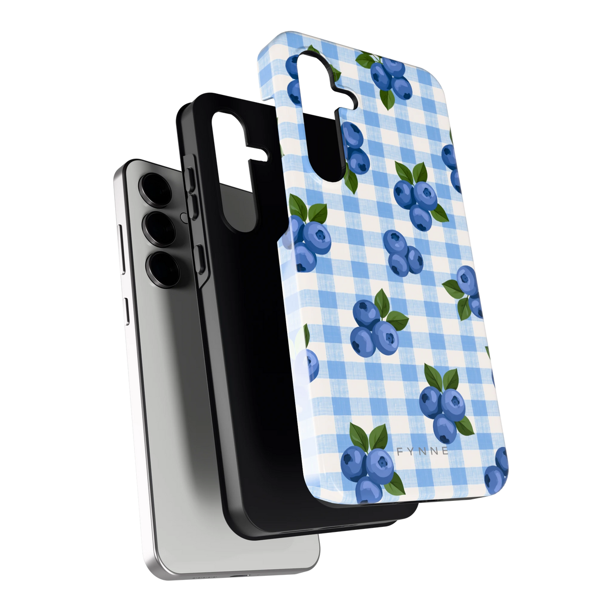 Blauwe Bessen Ruit hoesje voor Galaxy S24 FE, los van de telefoon