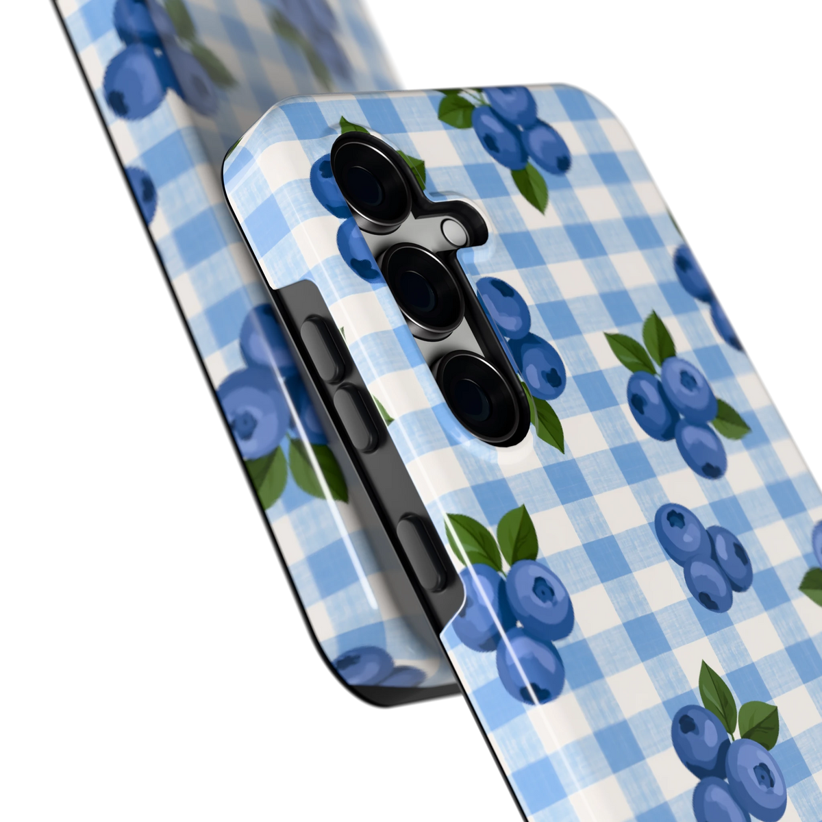 Blauwe Bessen Ruit hoesje voor Galaxy S24 FE, close-up