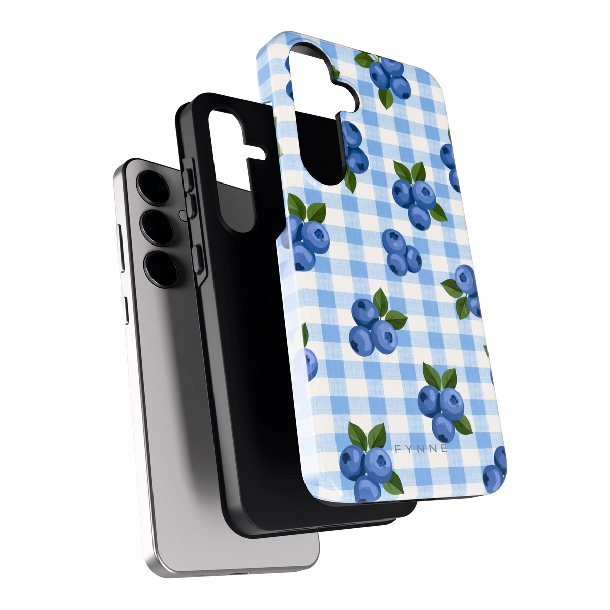 Blauwe Bessen Ruit hoesje voor Galaxy S24+, los van de telefoon