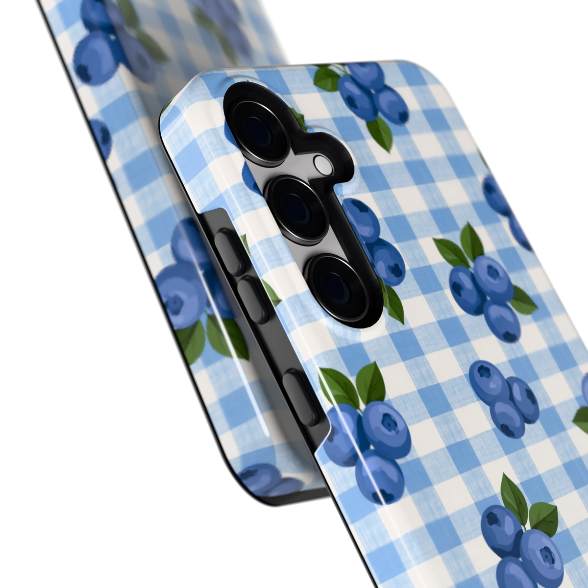 Blauwe Bessen Ruit hoesje voor Galaxy S24+, close-up