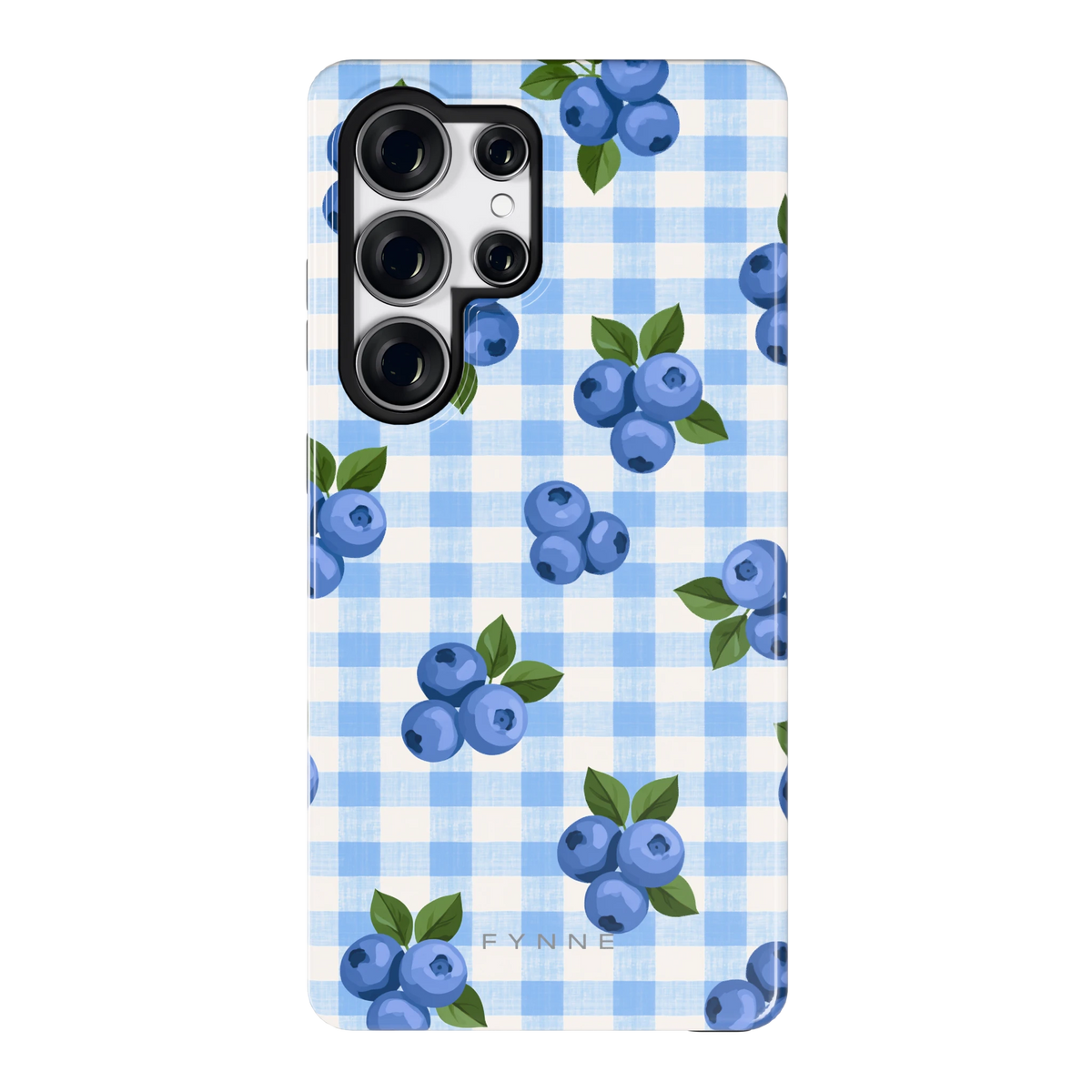 Blauwe Bessen Ruit hoesje voor Galaxy S25 Ultra, achterkant
