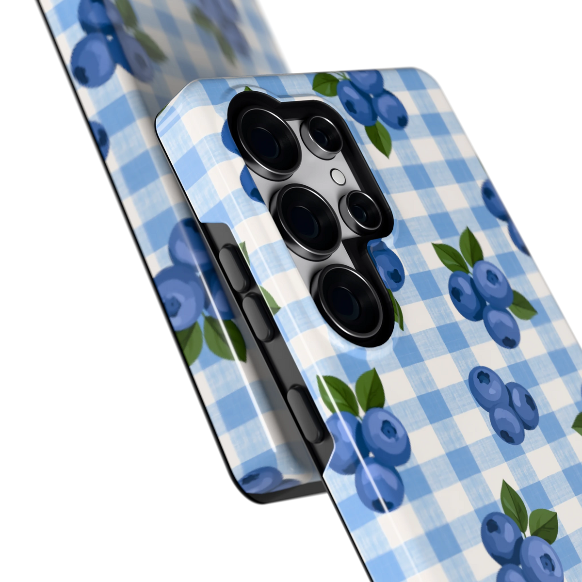 Blauwe Bessen Ruit hoesje voor Galaxy S25 Ultra, close-up