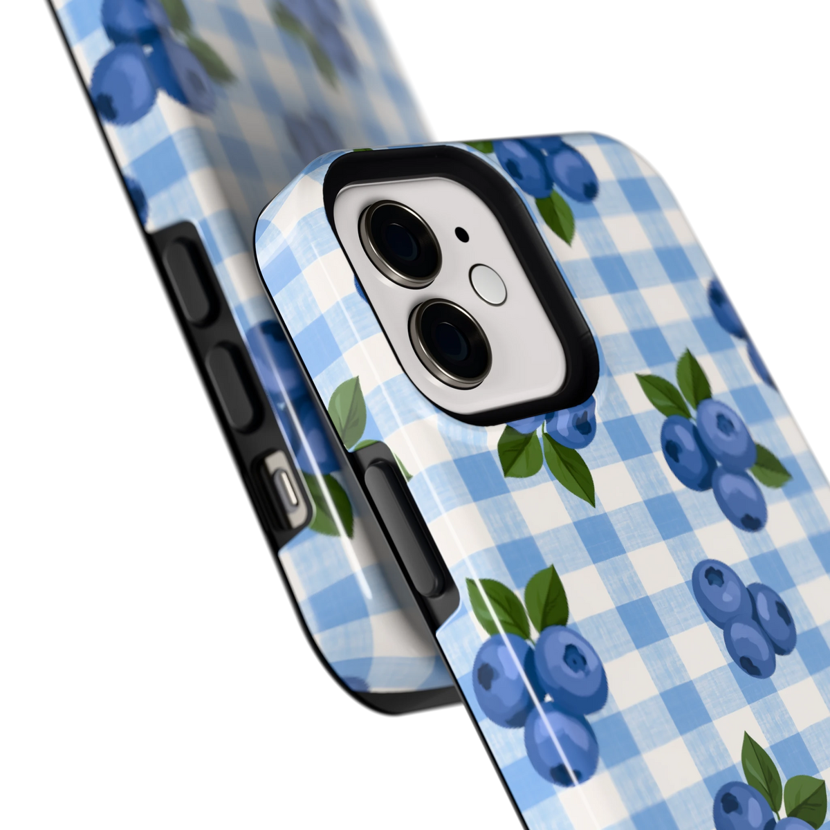 Blauwe Bessen Ruit hoesje voor iPhone 12, close-up