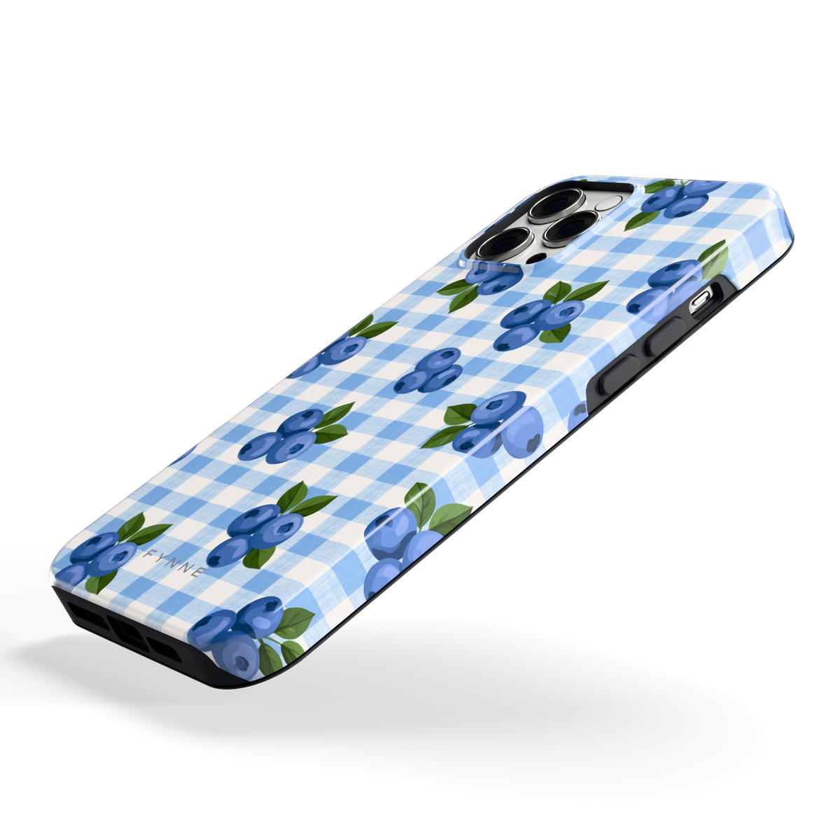 Blauwe Bessen Ruit hoesje voor iPhone 12 Pro Max, schuin
