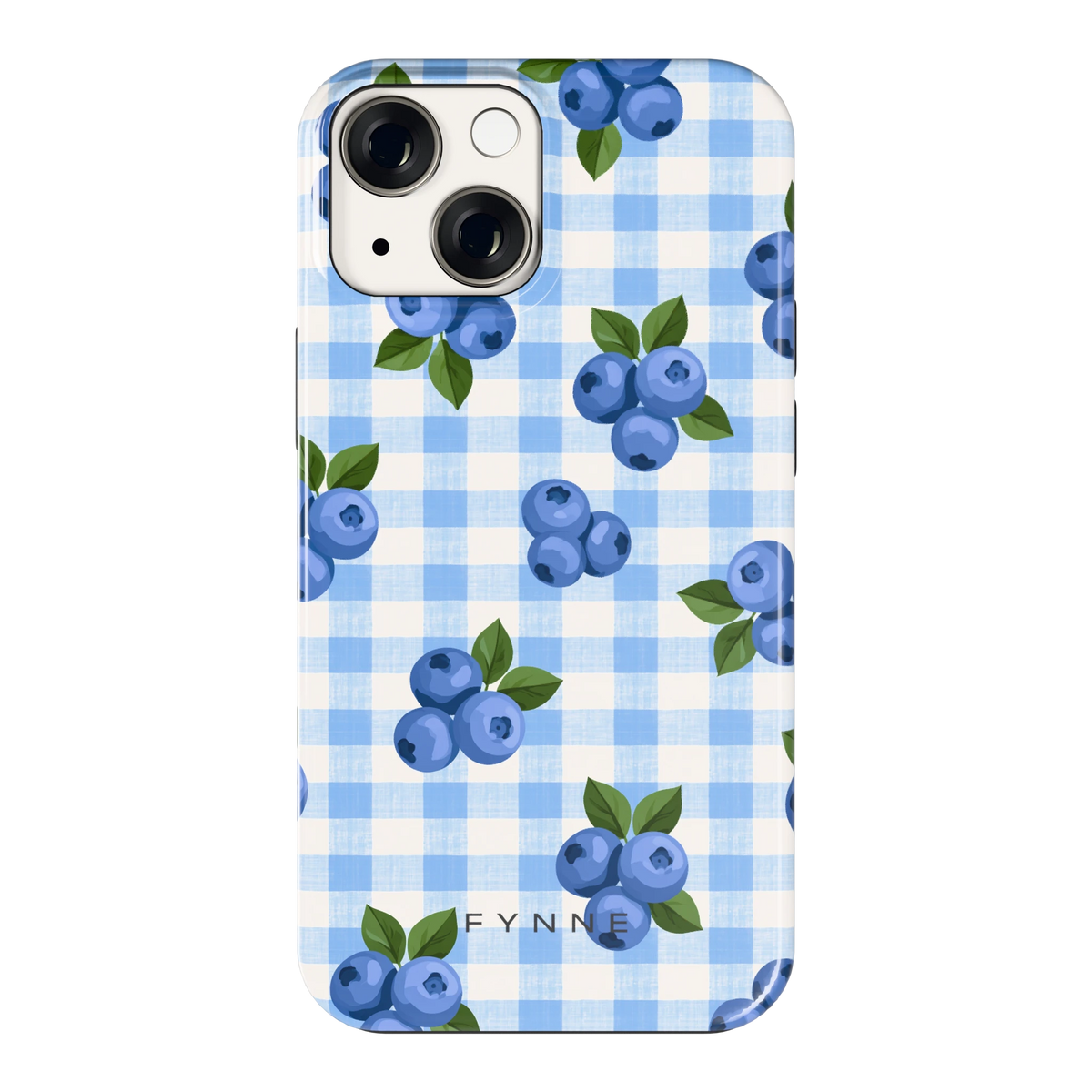 Blauwe Bessen Ruit hoesje voor iPhone 13 mini, achterkant