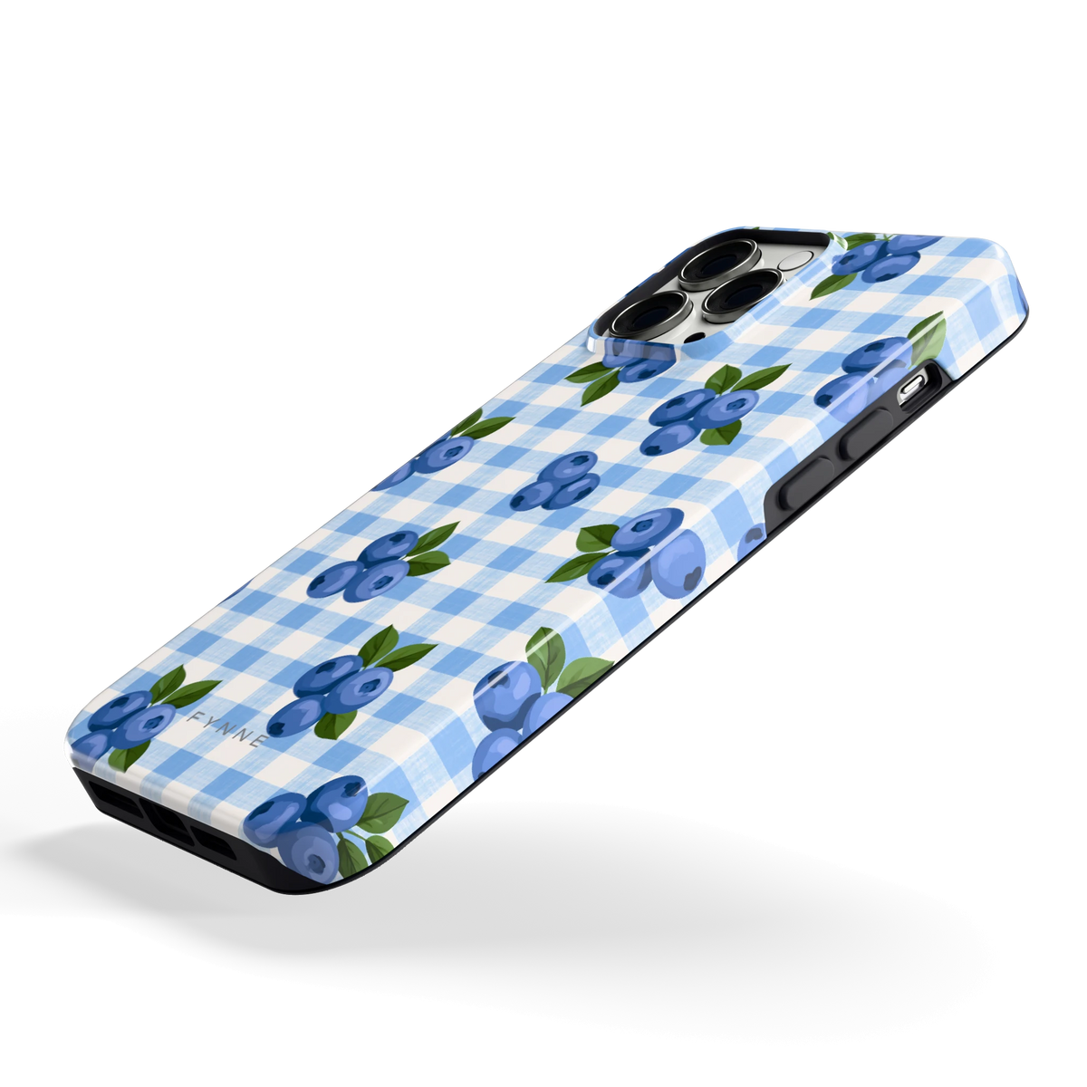 Blauwe Bessen Ruit hoesje voor iPhone 13 Pro Max, schuin