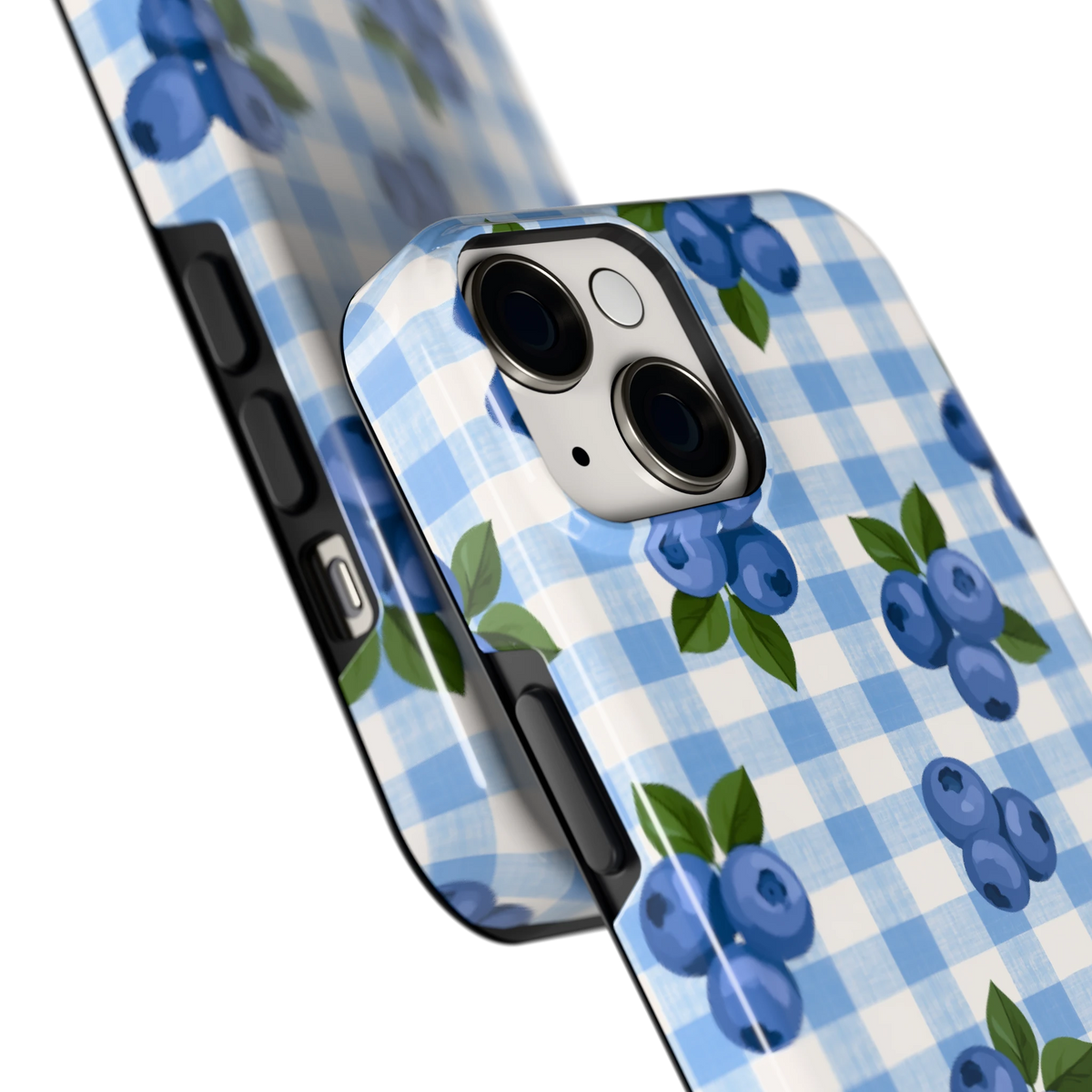 Blauwe Bessen Ruit hoesje voor iPhone 14, close-up