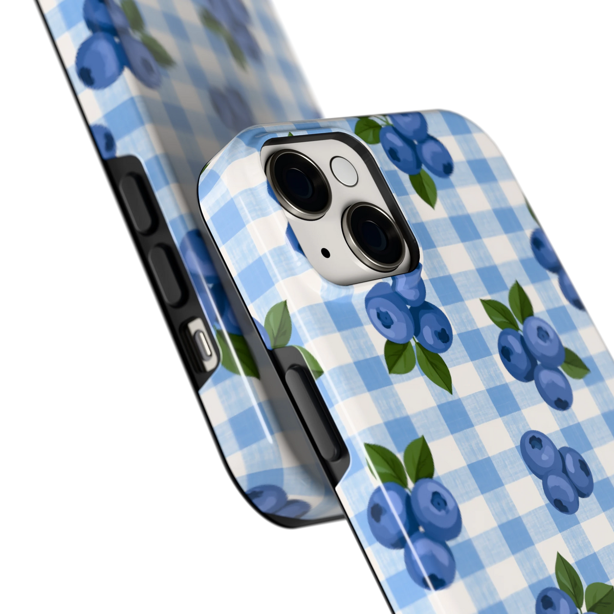 Blauwe Bessen Ruit hoesje voor iPhone 14 Plus, close-up