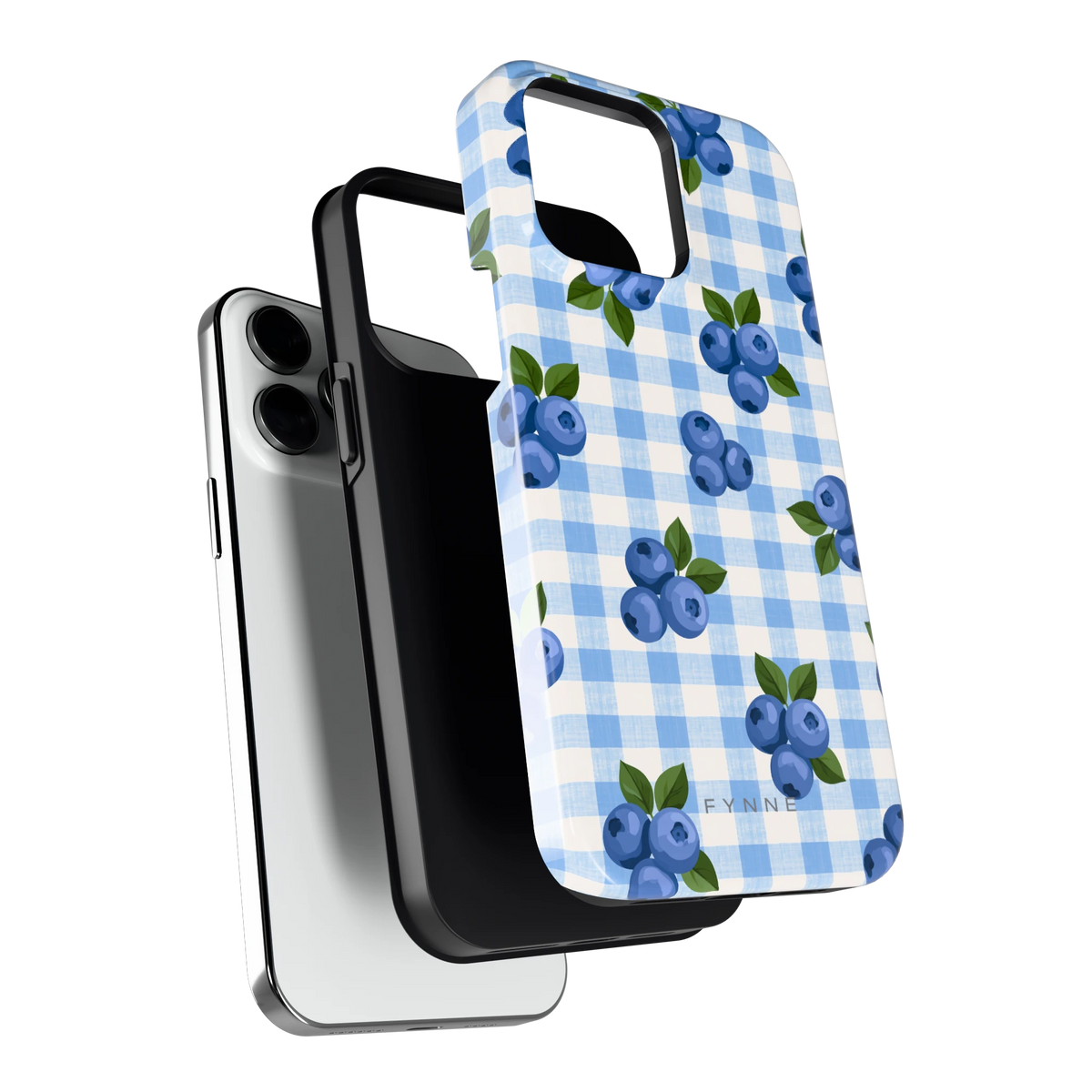 Blauwe Bessen Ruit hoesje voor iPhone 14 Pro Max, los van de telefoon