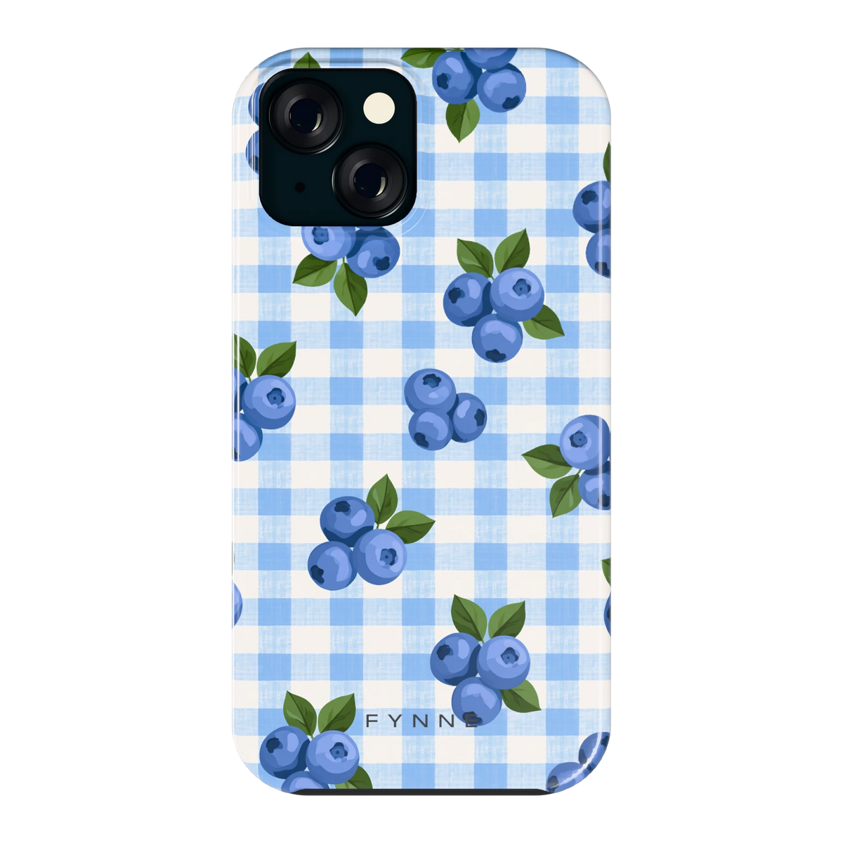 Blauwe Bessen Ruit hoesje voor iPhone 15, achterkant