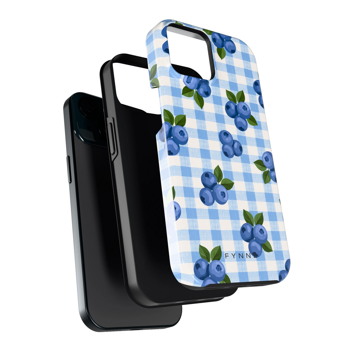 Blauwe Bessen Ruit hoesje voor iPhone 15, los van de telefoon