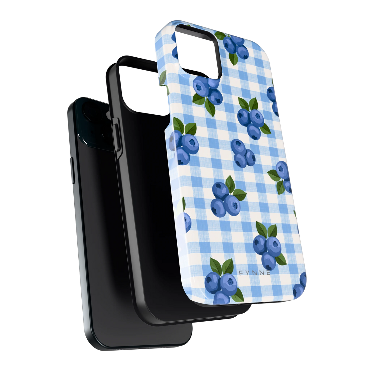 Blauwe Bessen Ruit hoesje voor iPhone 15 Plus, los van de telefoon