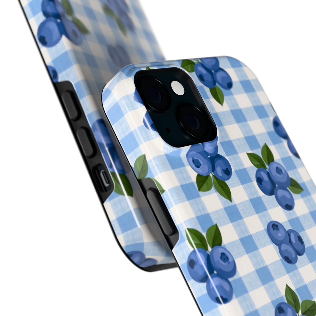 Blauwe Bessen Ruit hoesje voor iPhone 15 Plus, close-up