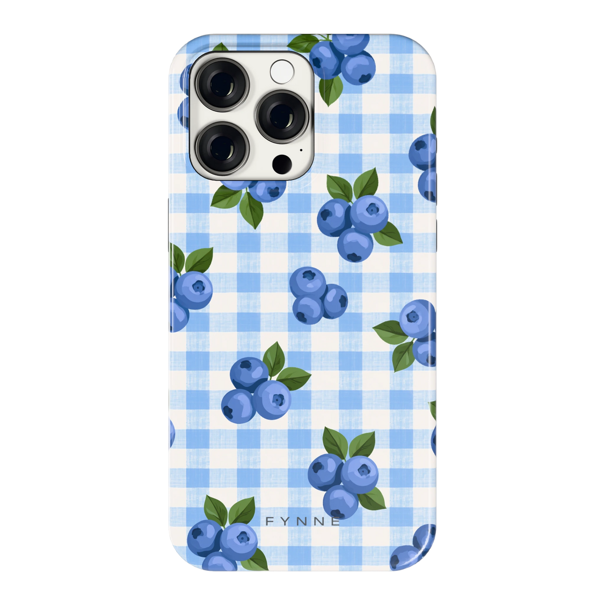 Blauwe Bessen Ruit hoesje voor iPhone 15 Pro Max, achterkant