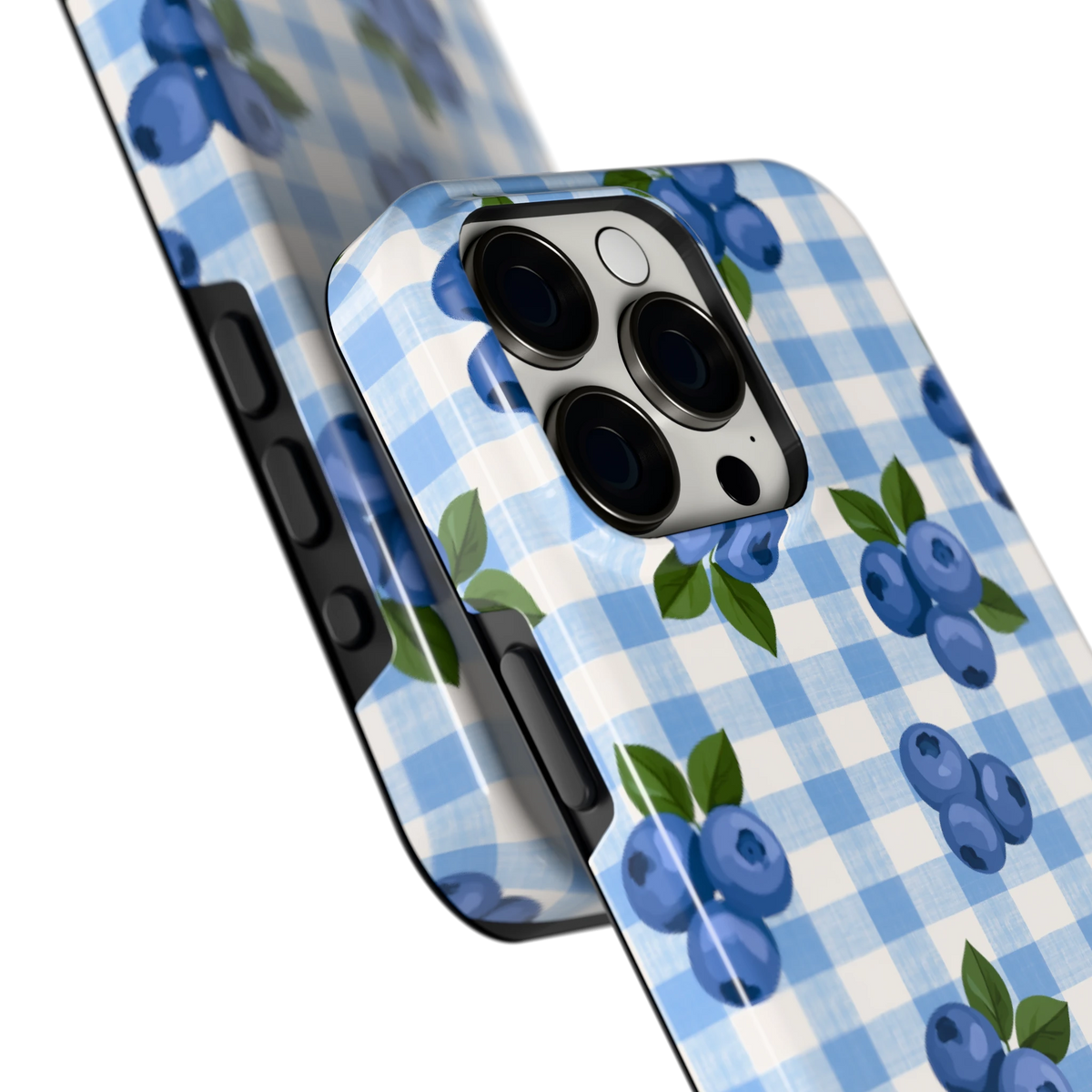 Blauwe Bessen Ruit hoesje voor iPhone 15 Pro Max, close-up
