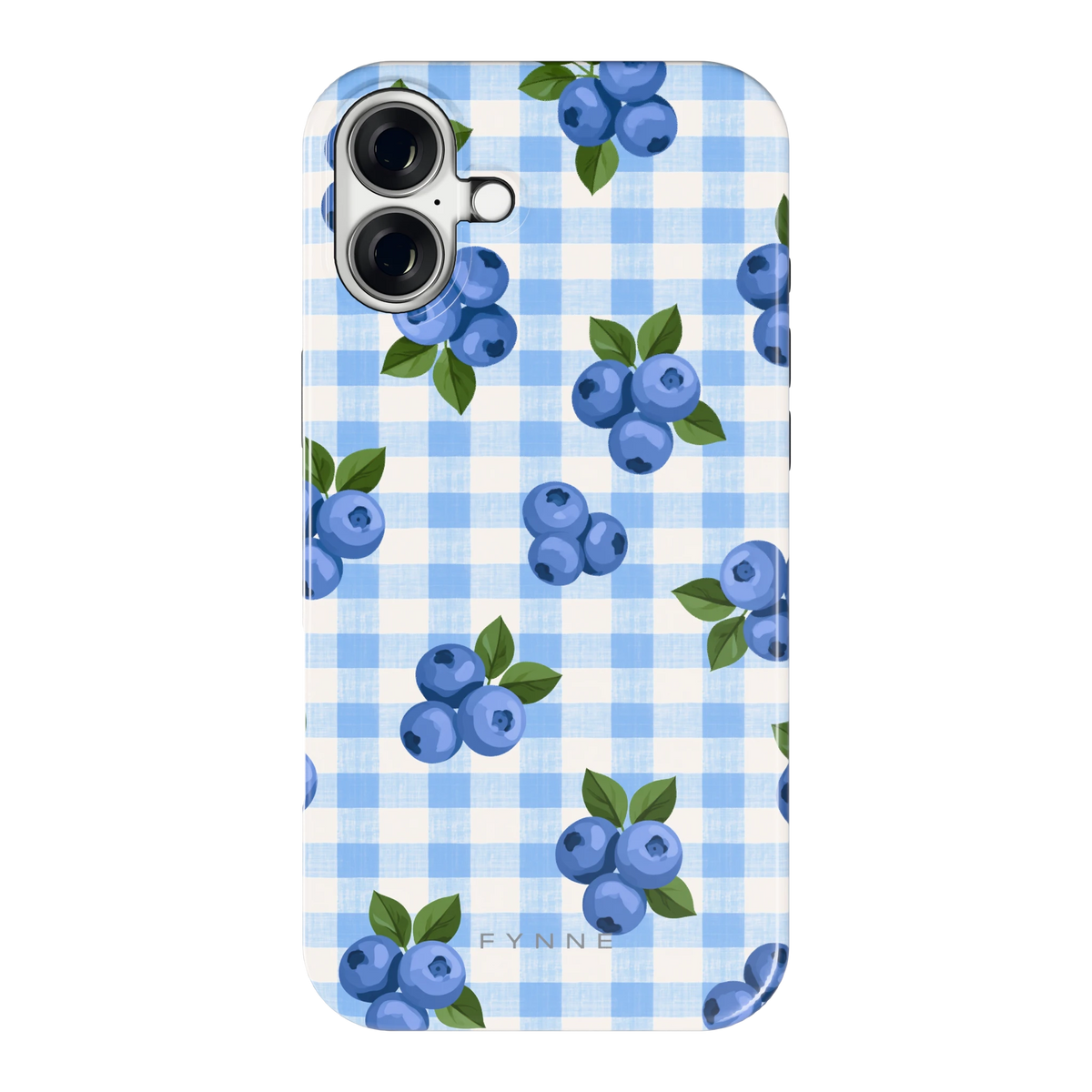 Blauwe Bessen Ruit hoesje voor iPhone 16 Plus, achterkant