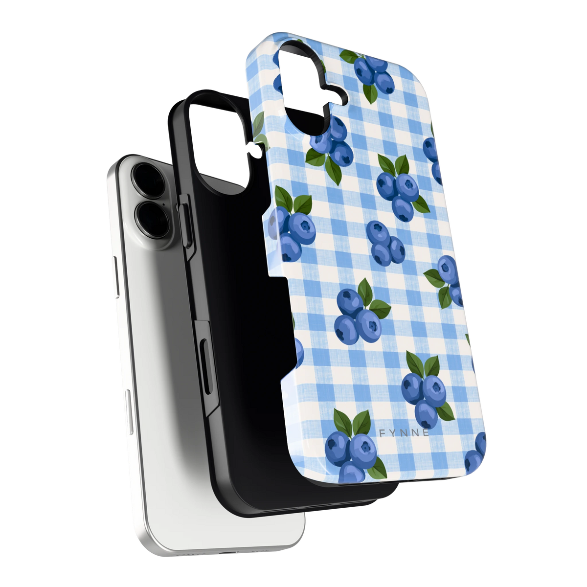 Blauwe Bessen Ruit hoesje voor iPhone 16 Plus, los van de telefoon