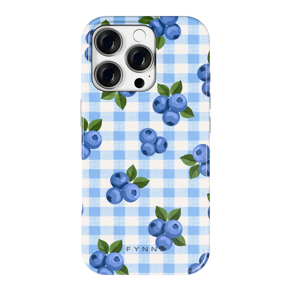 Blauwe Bessen Ruit hoesje voor iPhone 16 Pro, achterkant