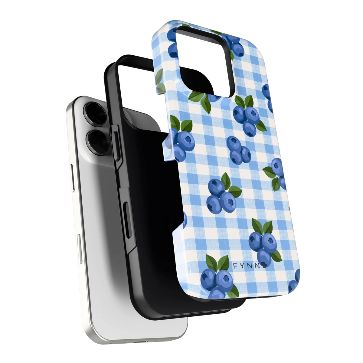 Blauwe Bessen Ruit hoesje voor iPhone 16 Pro, los van de telefoon