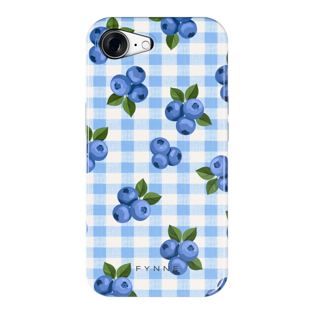 Blauwe Bessen Ruit hoesje voor iPhone 16e, achterkant