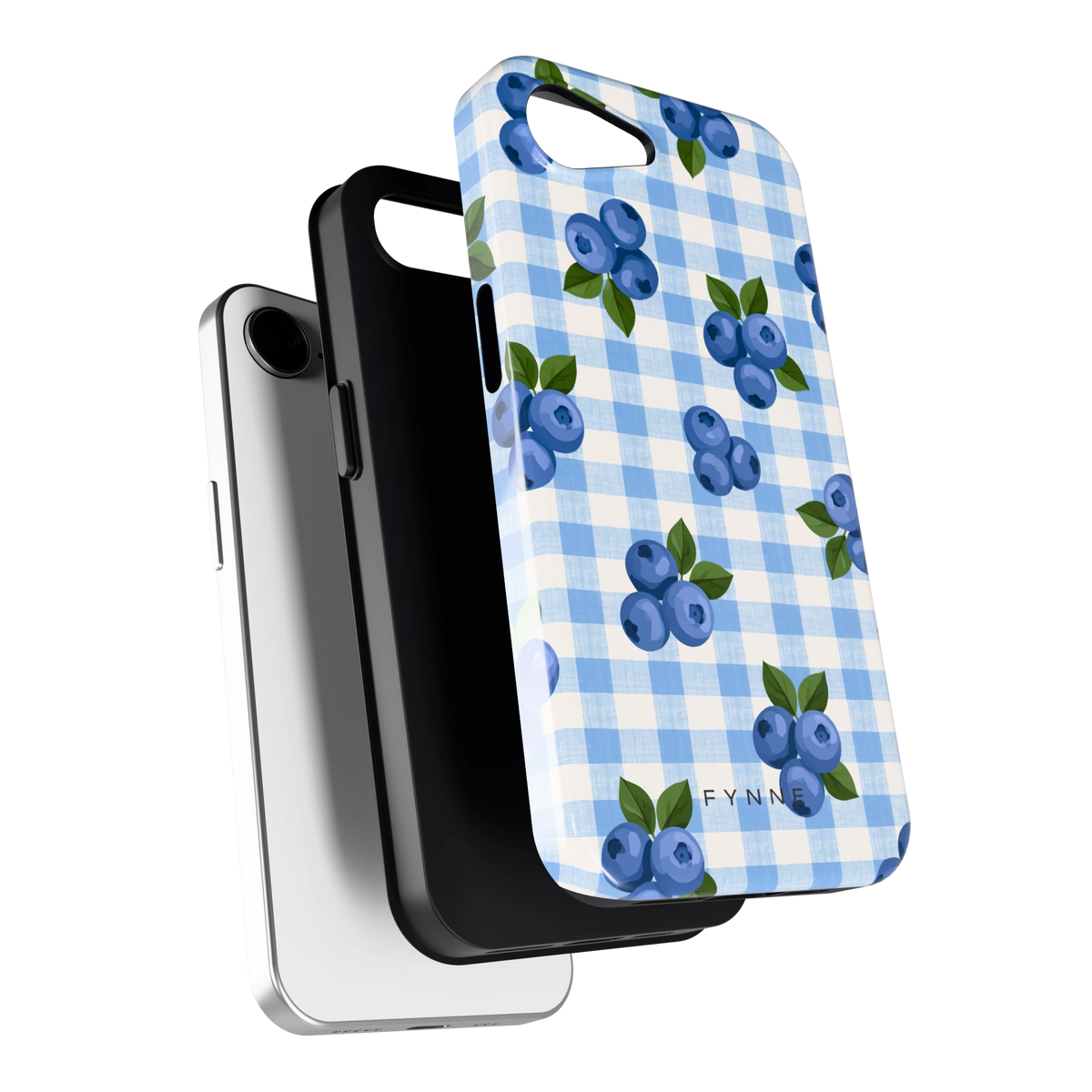 Blauwe Bessen Ruit hoesje voor iPhone 16e, los van de telefoon