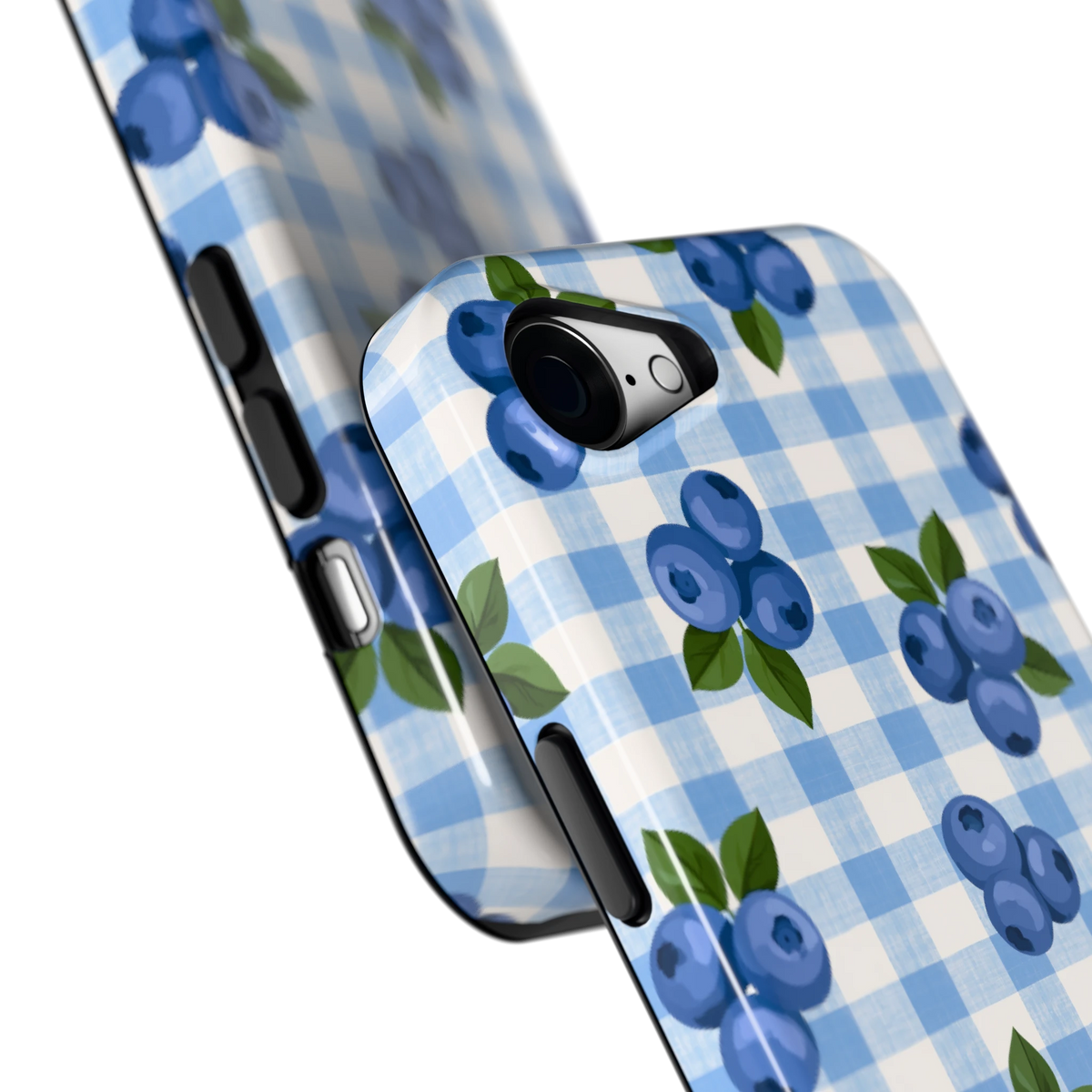 Blauwe Bessen Ruit hoesje voor iPhone 16e, close-up