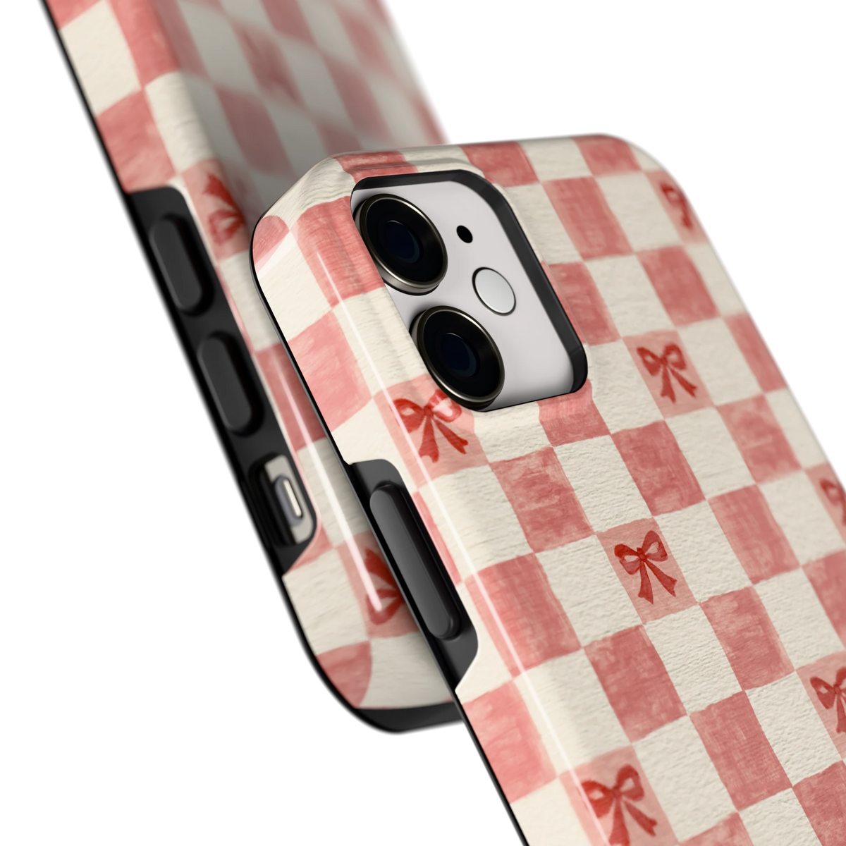 Strikjesruit hoesje voor iPhone 12 mini, close-up