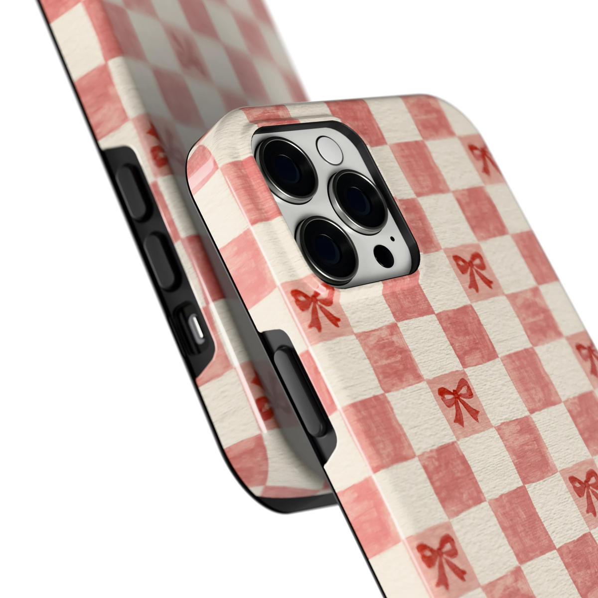 Strikjesruit hoesje voor iPhone 12 Pro Max, close-up